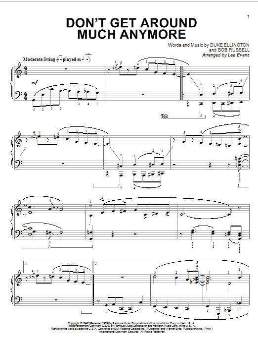 Download Duke Ellington Don't Get Around Much Anymore Sheet Music and learn how to play GTRENS PDF digital score in minutes