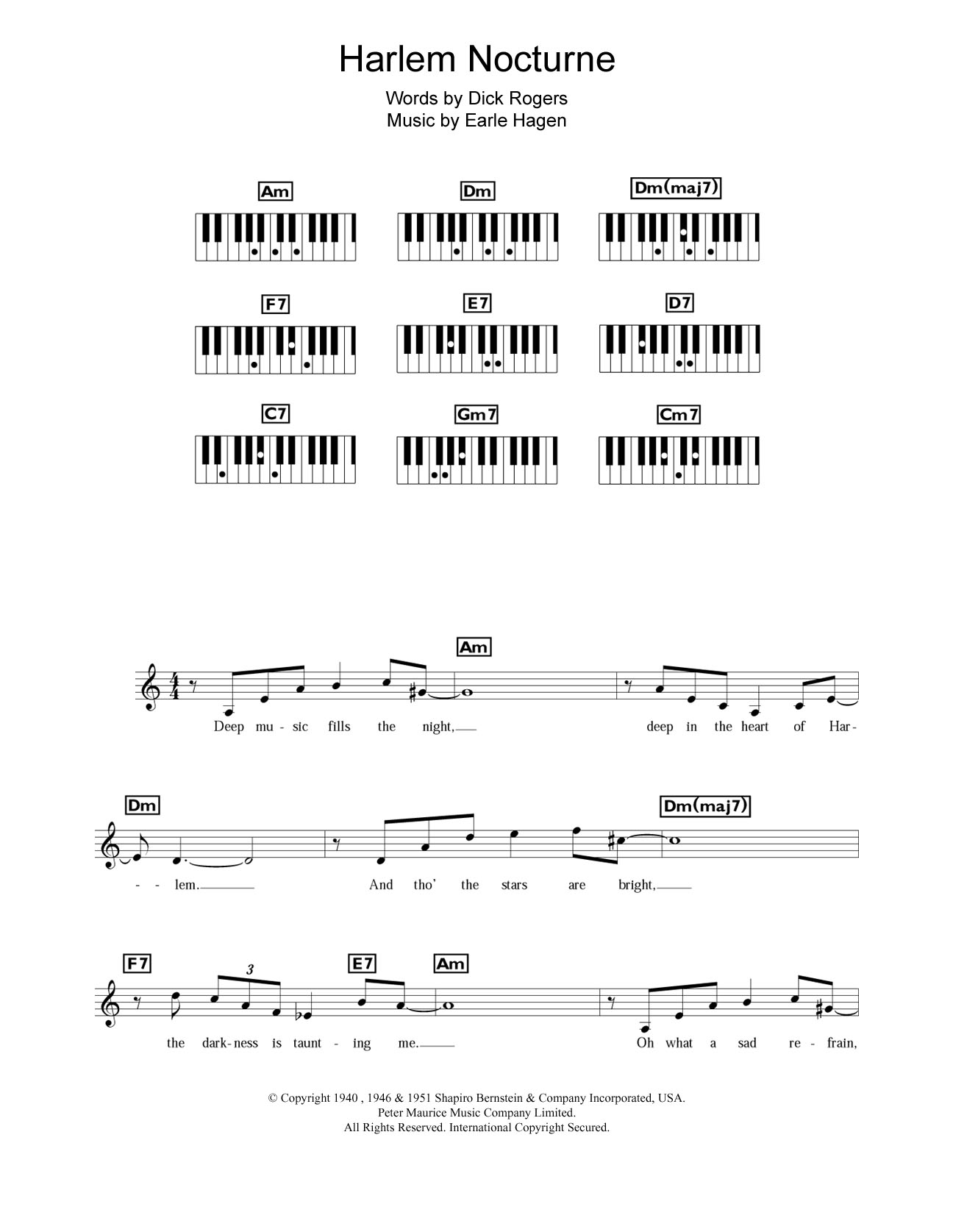 Download Duke Ellington Harlem Nocturne Sheet Music and learn how to play Keyboard PDF digital score in minutes