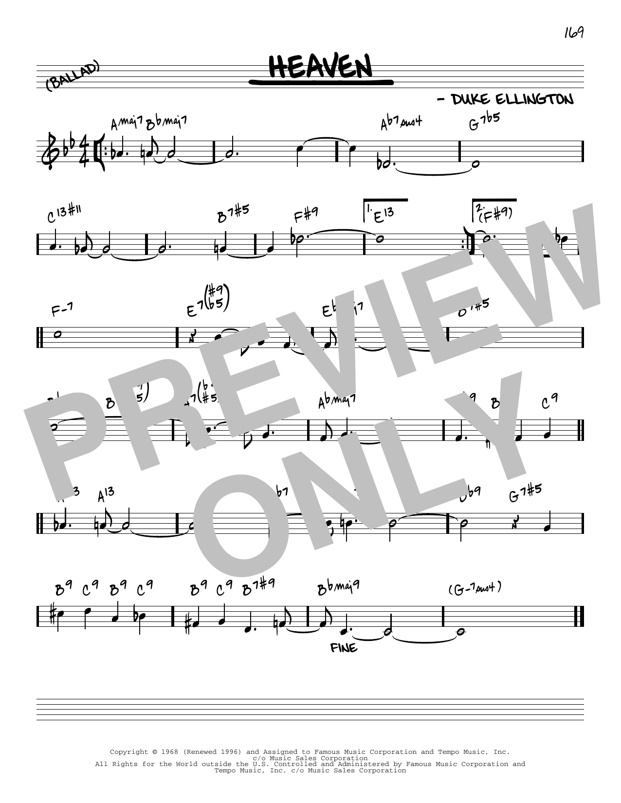 Download Duke Ellington Heaven [Reharmonized version] (arr. Jack Grassel) Sheet Music and learn how to play Real Book – Melody & Chords PDF digital score in minutes