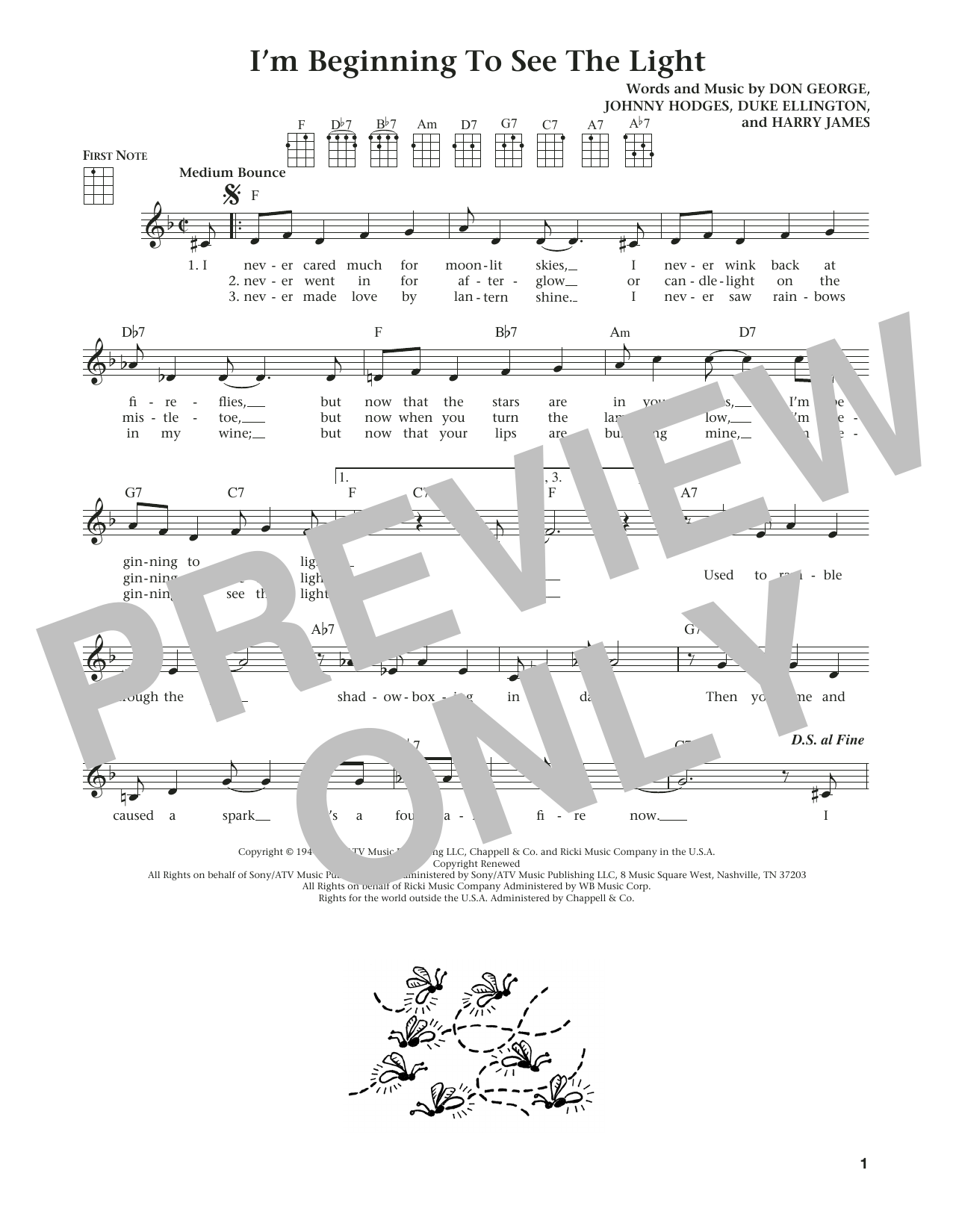 Download Duke Ellington I'm Beginning To See The Light Sheet Music and learn how to play Ukulele PDF digital score in minutes