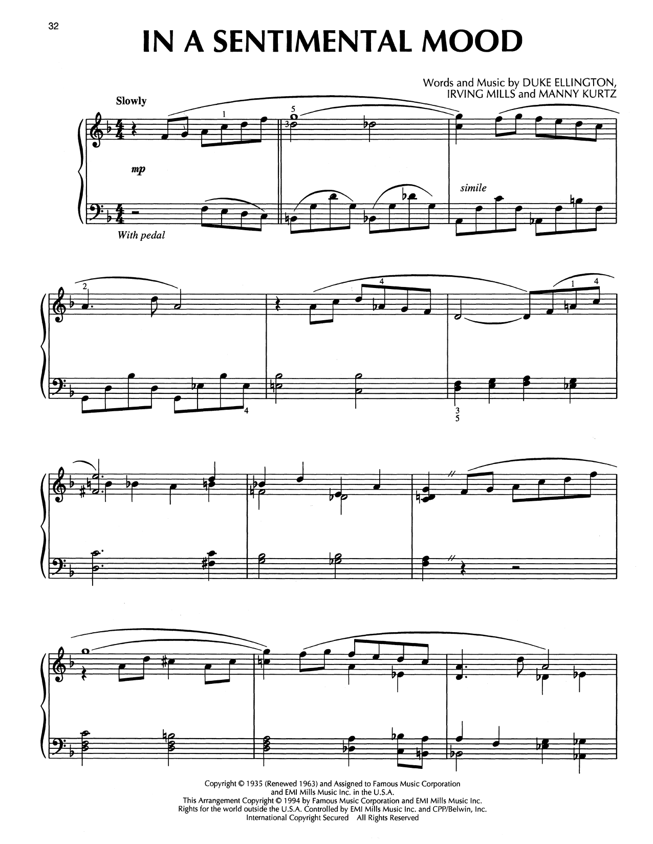 Download Duke Ellington In A Sentimental Mood (arr. Bill Boyd) Sheet Music and learn how to play Piano Solo PDF digital score in minutes