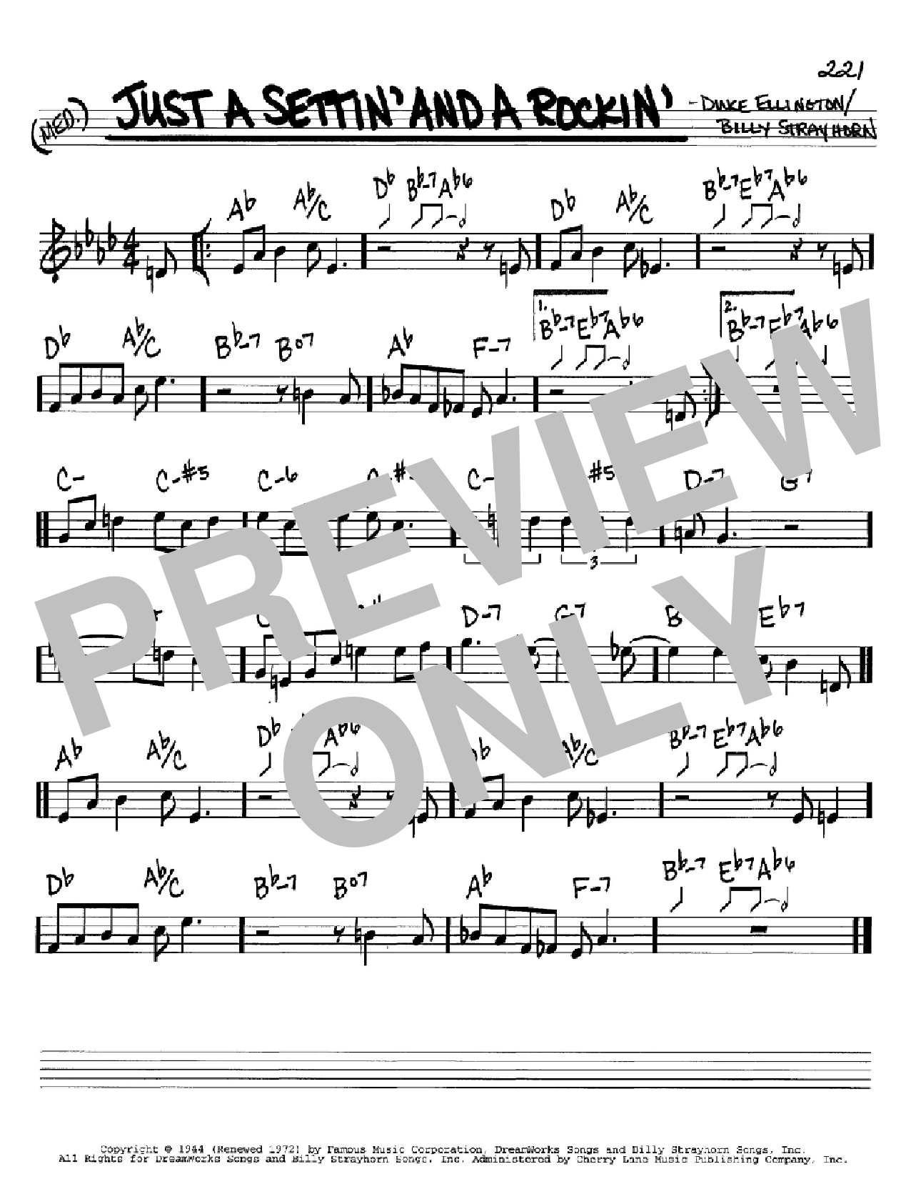 Download Duke Ellington Just A Settin' And A Rockin' Sheet Music and learn how to play Real Book - Melody & Chords - C Instruments PDF digital score in minutes