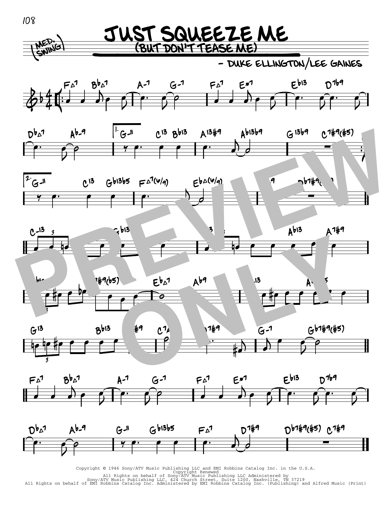 Download Duke Ellington Just Squeeze Me (But Don't Tease Me) (arr. David Hazeltine) Sheet Music and learn how to play Real Book – Enhanced Chords PDF digital score in minutes