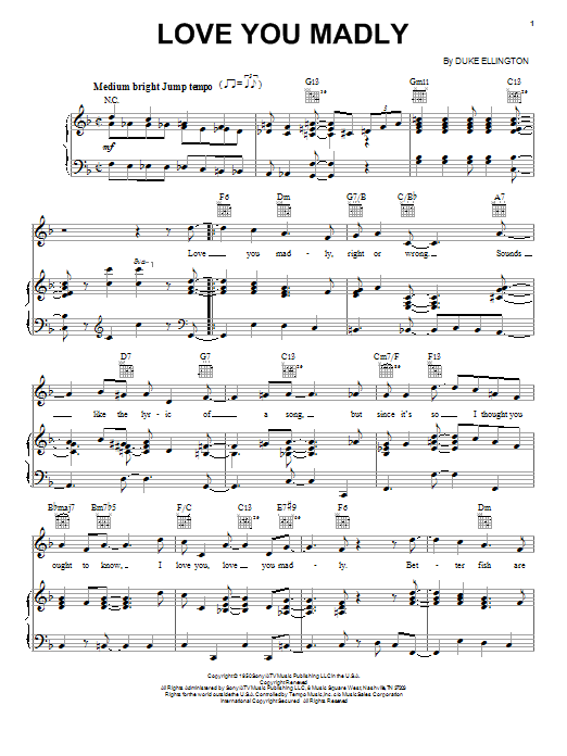 Download Duke Ellington Love You Madly Sheet Music and learn how to play Easy Guitar PDF digital score in minutes