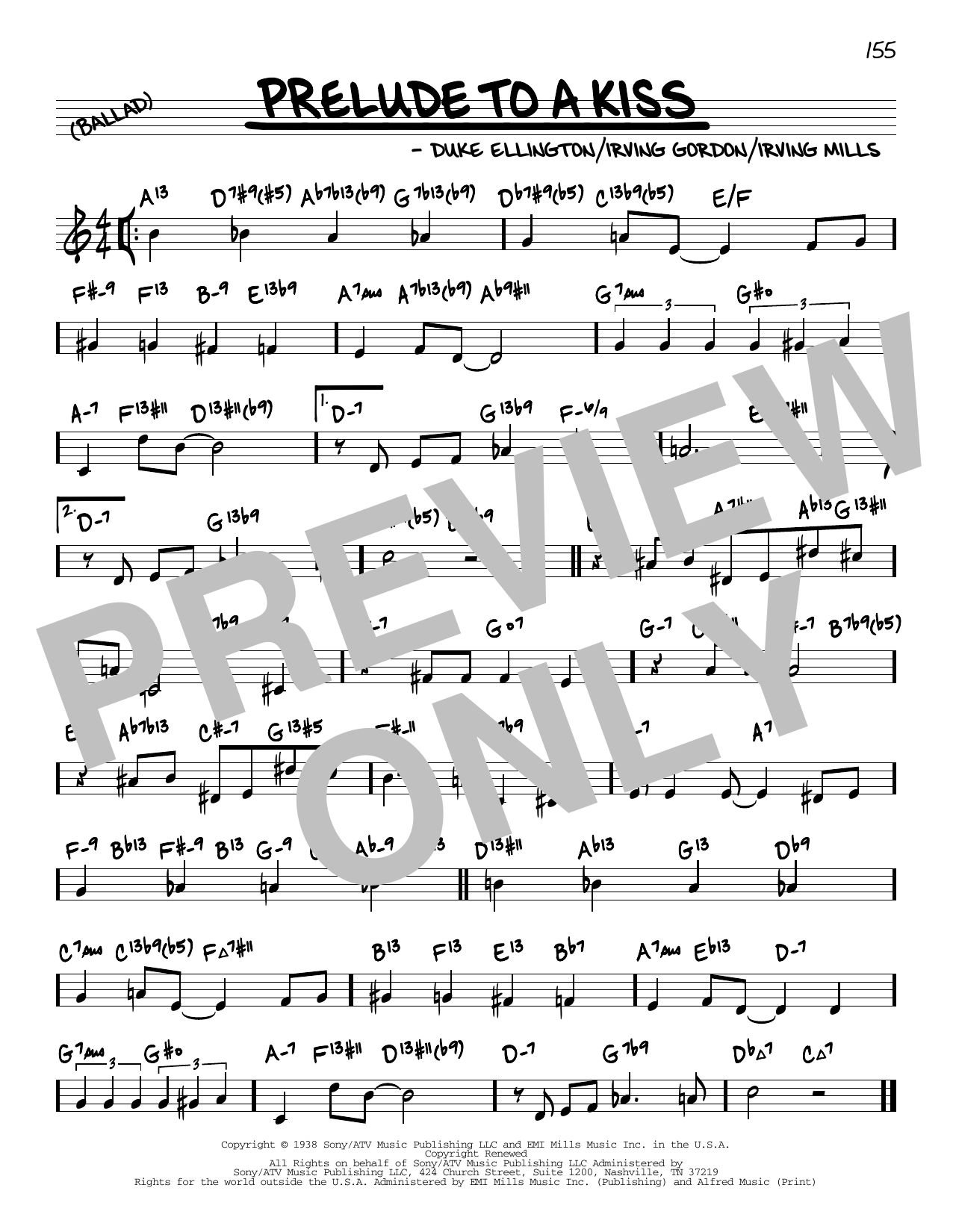 Download Duke Ellington Prelude To A Kiss (arr. David Hazeltine) Sheet Music and learn how to play Real Book – Enhanced Chords PDF digital score in minutes