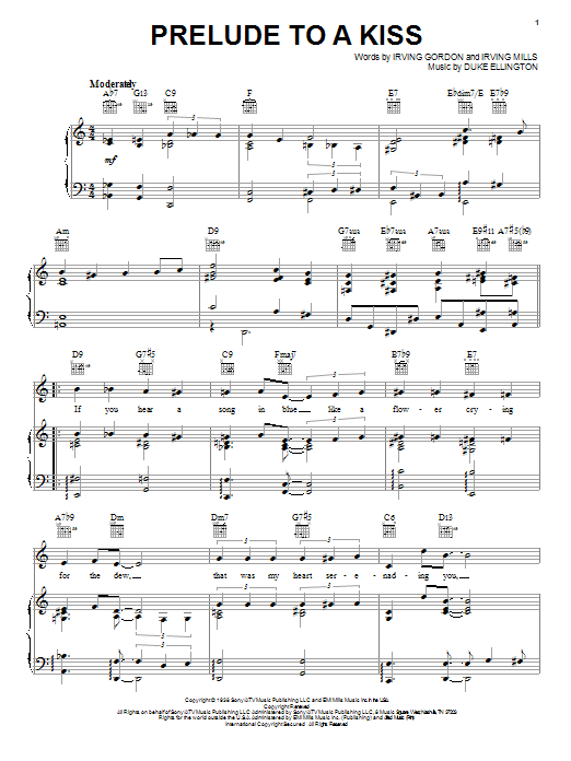 Download Duke Ellington Prelude To A Kiss Sheet Music and learn how to play Real Book - Melody, Lyrics & Chords - C Instruments PDF digital score in minutes