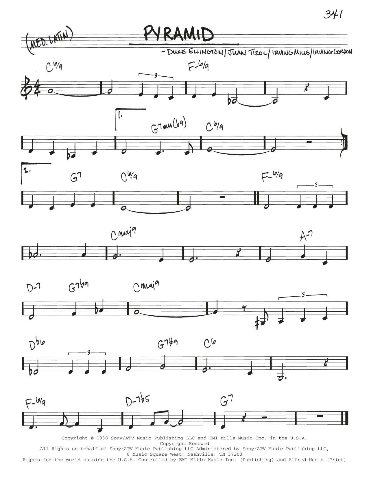 Download Duke Ellington Pyramid Sheet Music and learn how to play Real Book – Melody & Chords PDF digital score in minutes