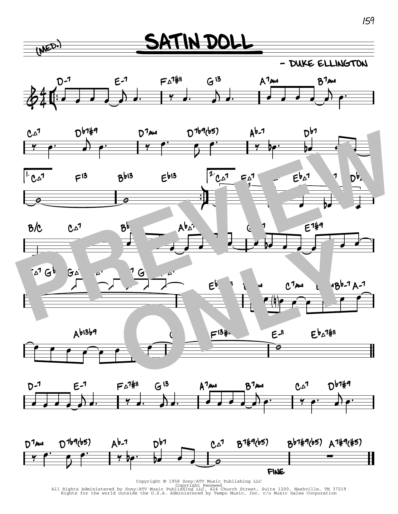 Download Duke Ellington Satin Doll (arr. David Hazeltine) Sheet Music and learn how to play Real Book – Enhanced Chords PDF digital score in minutes