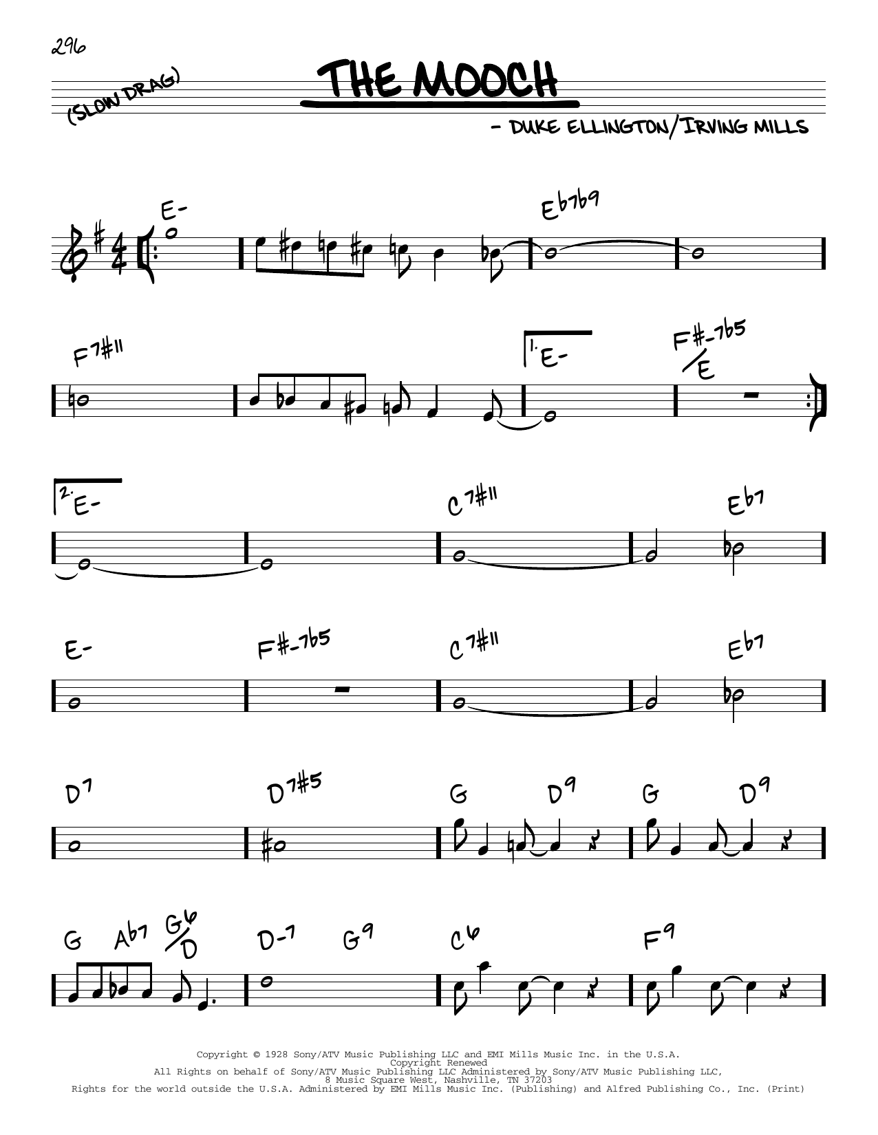 Download Duke Ellington The Mooche Sheet Music and learn how to play Real Book – Melody & Chords PDF digital score in minutes