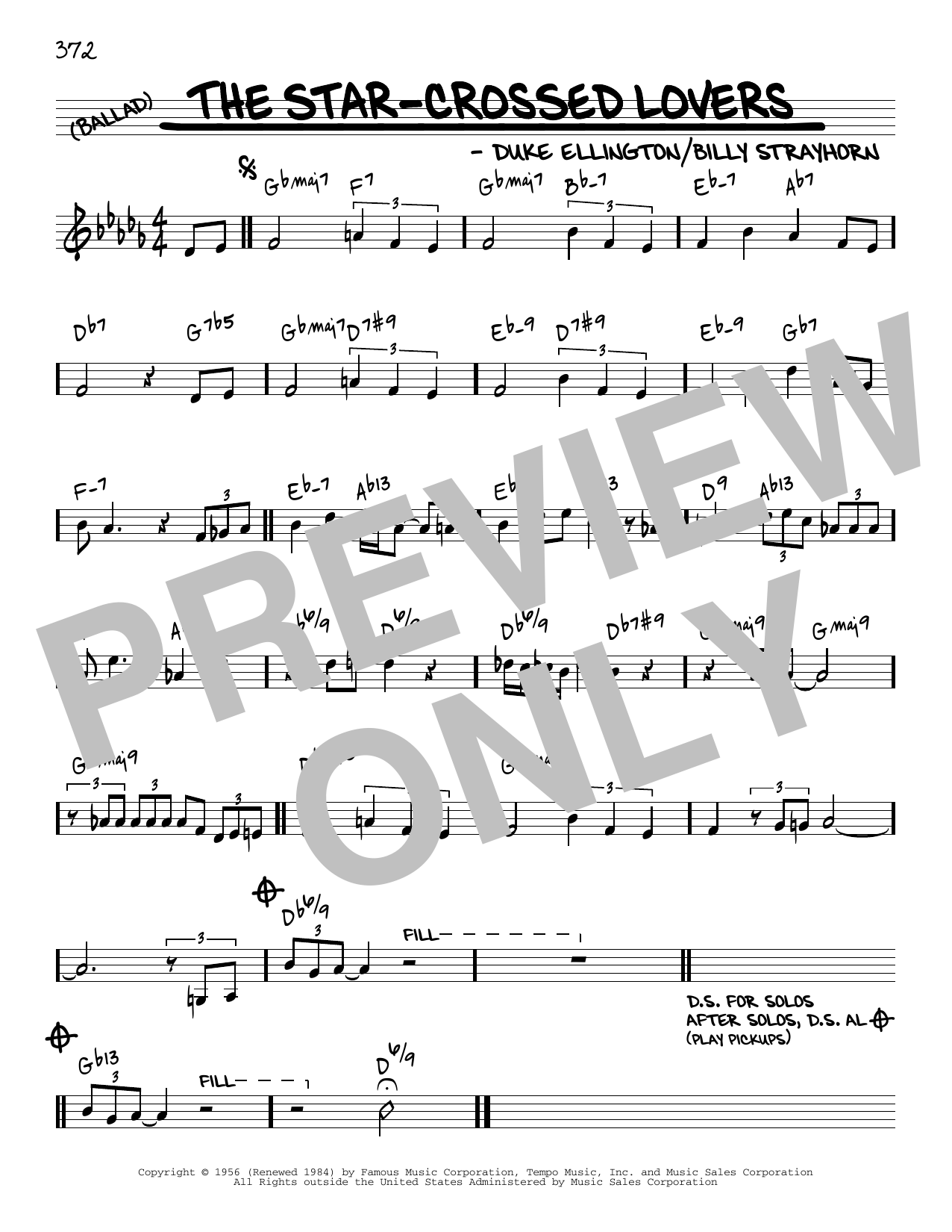 Download Duke Ellington The Star-Crossed Lovers [Reharmonized version] (arr. Jack Grassel) Sheet Music and learn how to play Real Book – Melody & Chords PDF digital score in minutes