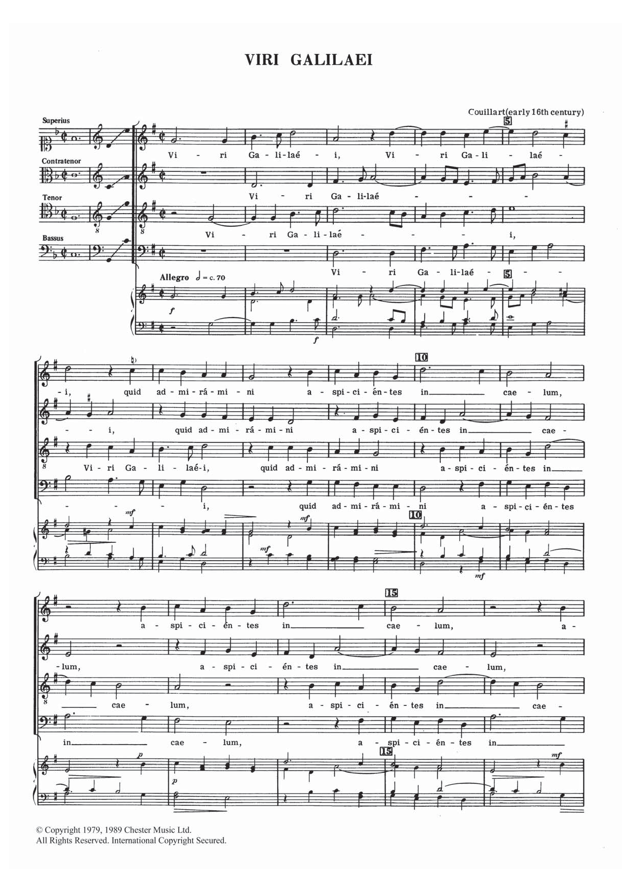 Download Dulos Couillart Viri Galilaei Sheet Music and learn how to play SATB PDF digital score in minutes