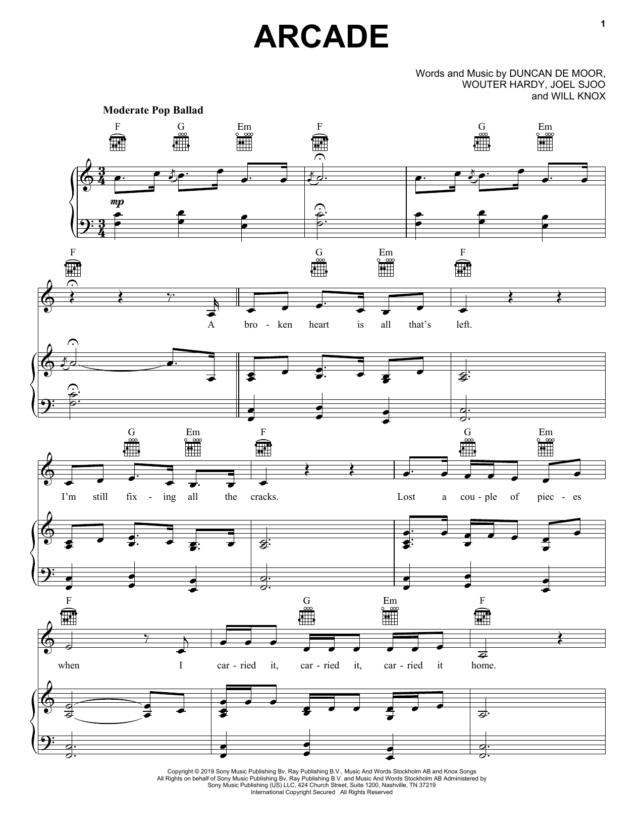 Download Duncan Laurence Arcade Sheet Music and learn how to play Ukulele PDF digital score in minutes