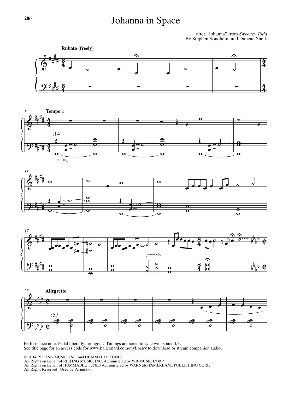 Download Duncan Sheik Johanna In Space Sheet Music and learn how to play Piano PDF digital score in minutes