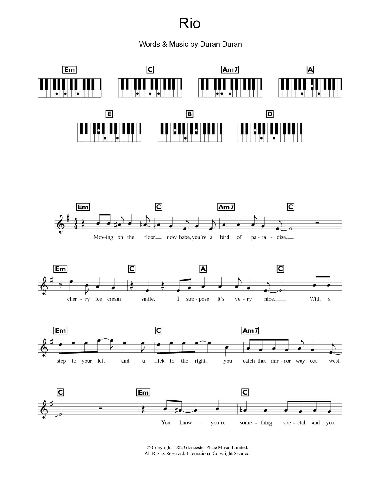 Download Duran Duran Rio Sheet Music and learn how to play Flute Solo PDF digital score in minutes