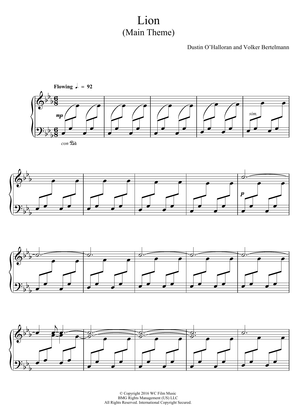 Download Dustin O'Halloran Main Theme (From 'Lion') Sheet Music and learn how to play Piano PDF digital score in minutes