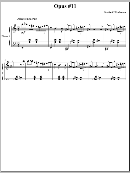 Download Dustin O'Halloran Opus 11 Sheet Music and learn how to play Piano PDF digital score in minutes