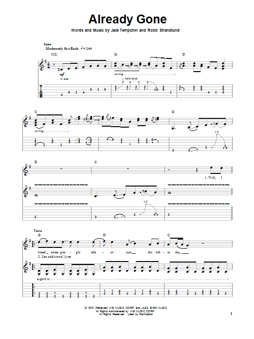 Download Eagles Already Gone Sheet Music and learn how to play Drums Transcription PDF digital score in minutes