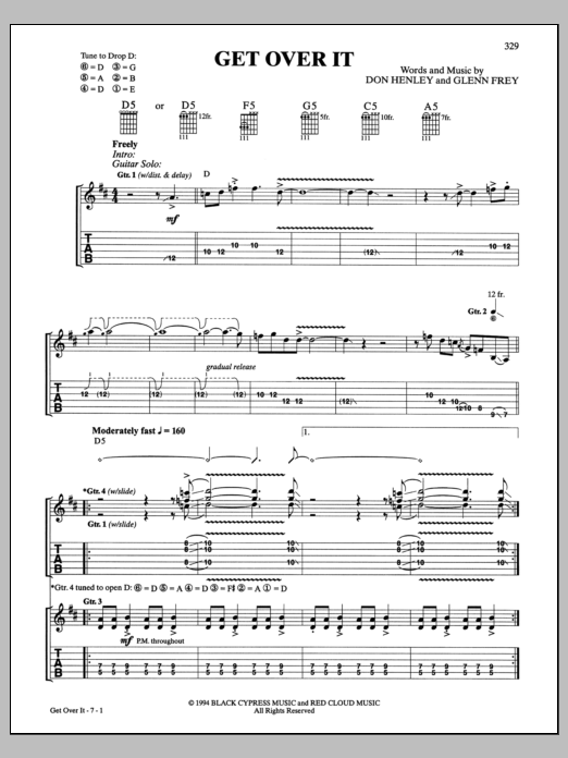 Download Eagles Get Over It Sheet Music and learn how to play Guitar Tab PDF digital score in minutes