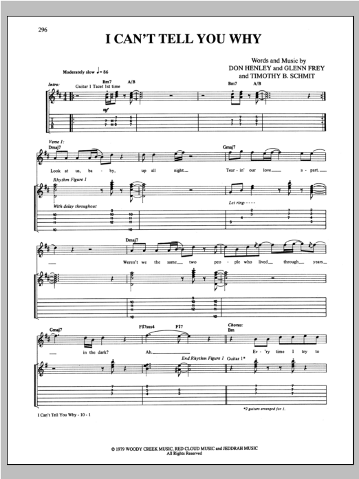 Download Eagles I Can't Tell You Why Sheet Music and learn how to play Super Easy Piano PDF digital score in minutes