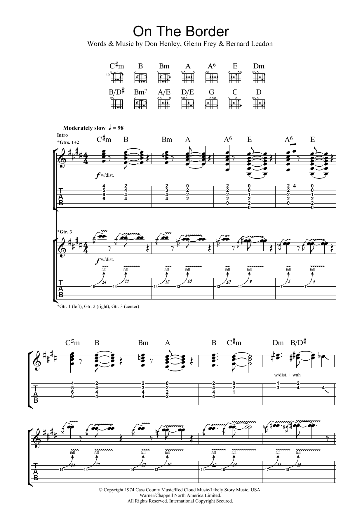 Download Eagles On The Border Sheet Music and learn how to play Guitar Tab PDF digital score in minutes