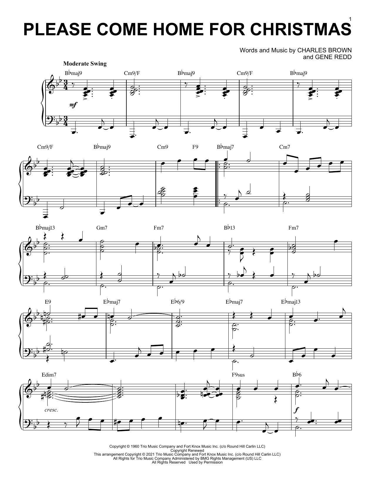 Download Eagles Please Come Home For Christmas [Jazz version] (arr. Brent Edstrom) Sheet Music and learn how to play Piano Solo PDF digital score in minutes