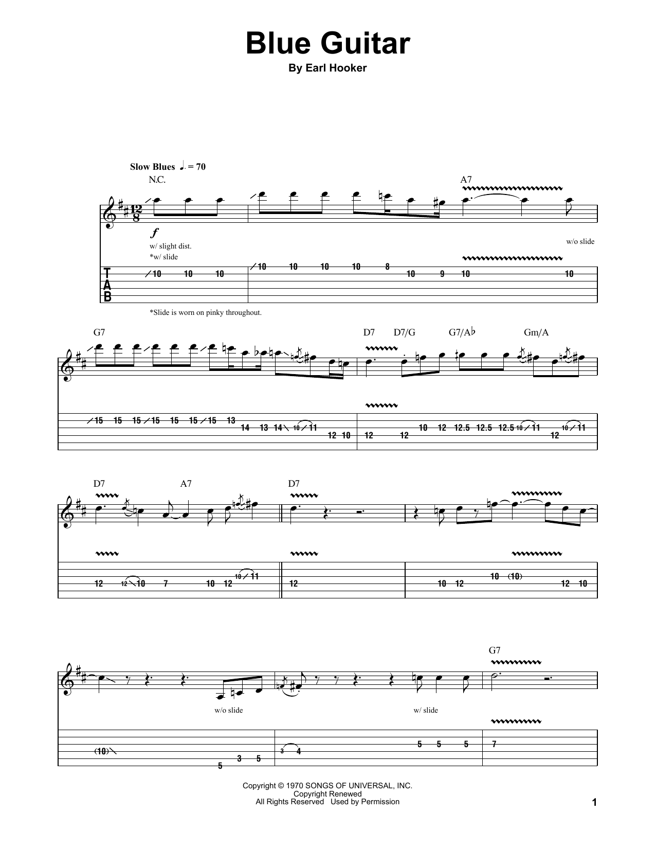 Download Earl Hooker Blue Guitar Sheet Music and learn how to play Real Book – Melody, Lyrics & Chords PDF digital score in minutes