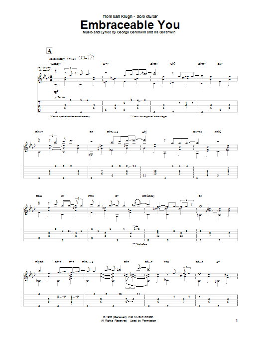 Download Earl Klugh Embraceable You Sheet Music and learn how to play Guitar Tab PDF digital score in minutes