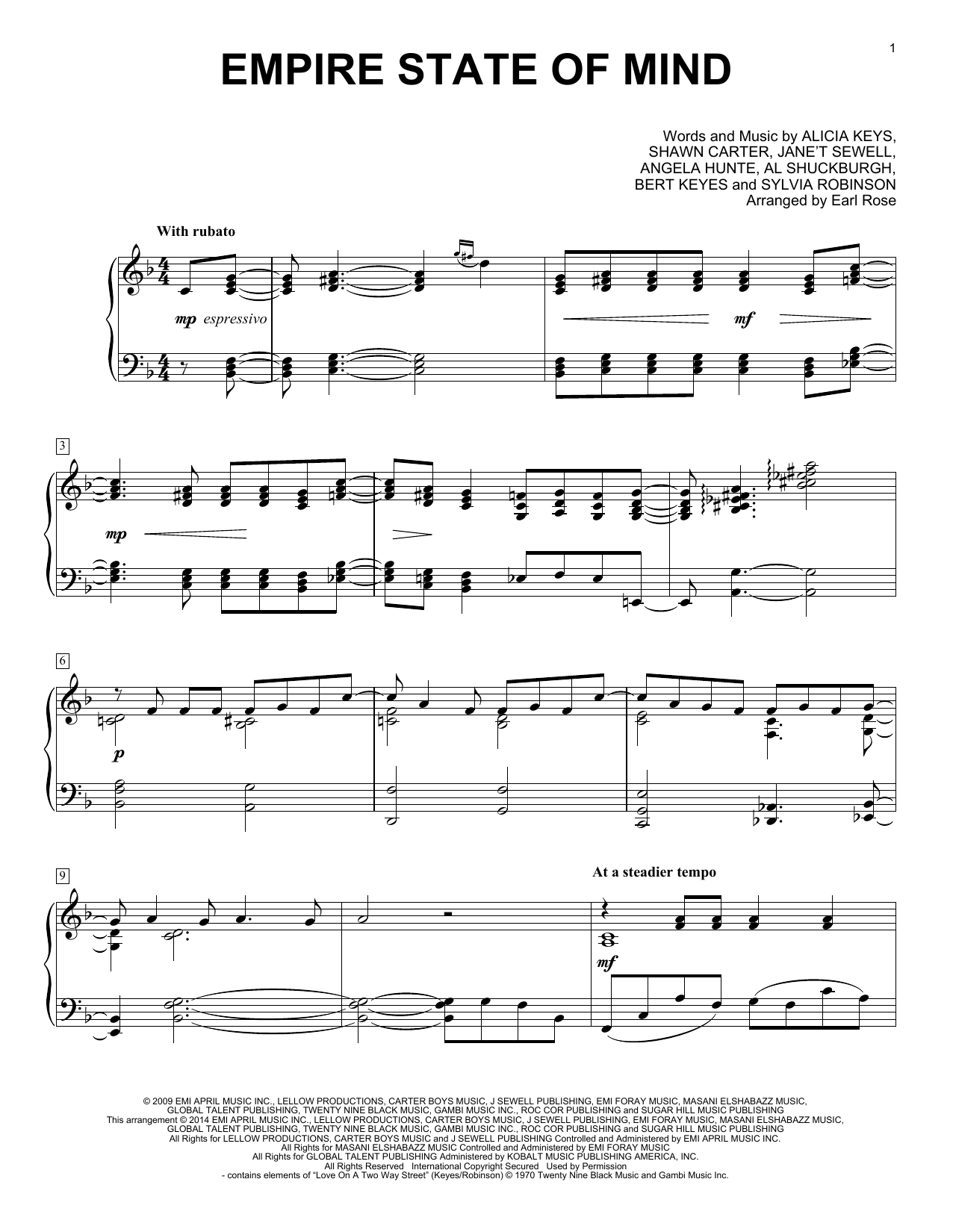Download Jay-Z Empire State Of Mind (feat. Alicia Keys) Sheet Music and learn how to play Piano PDF digital score in minutes