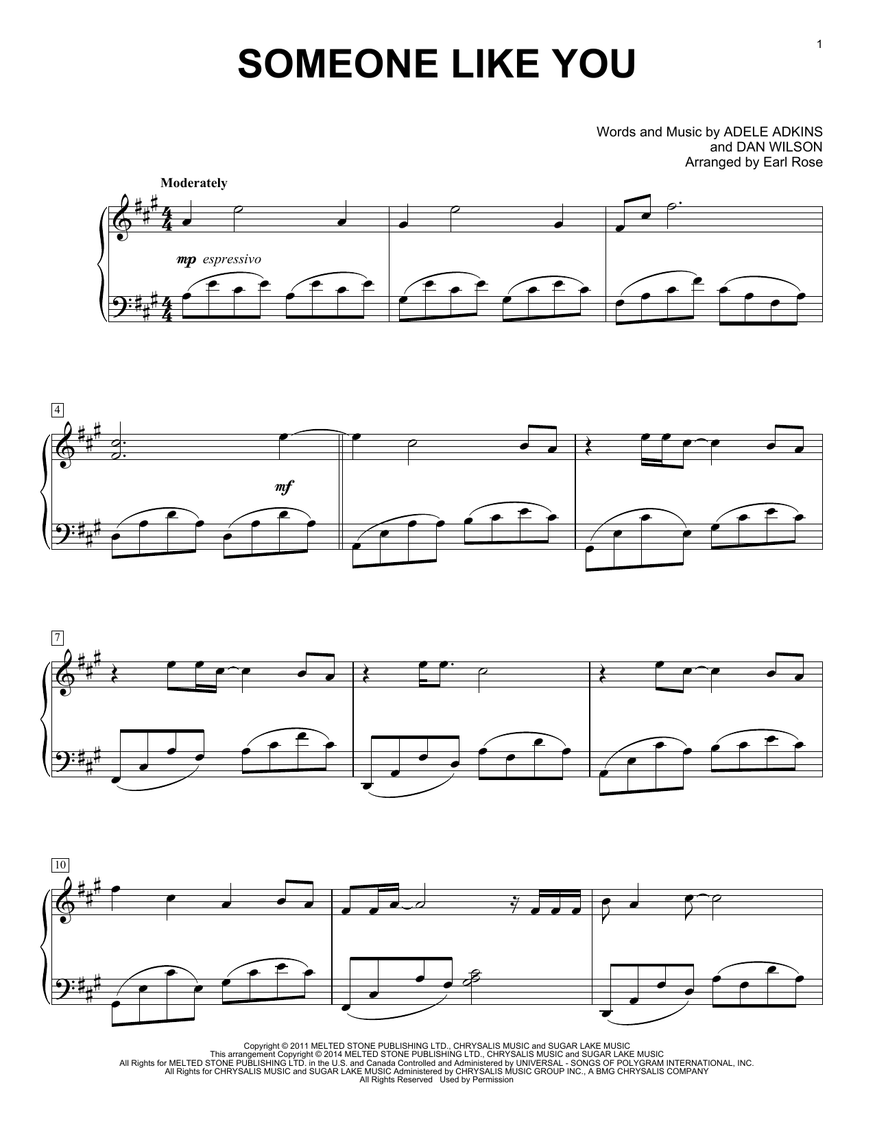 Download Adele Someone Like You Sheet Music and learn how to play Piano PDF digital score in minutes