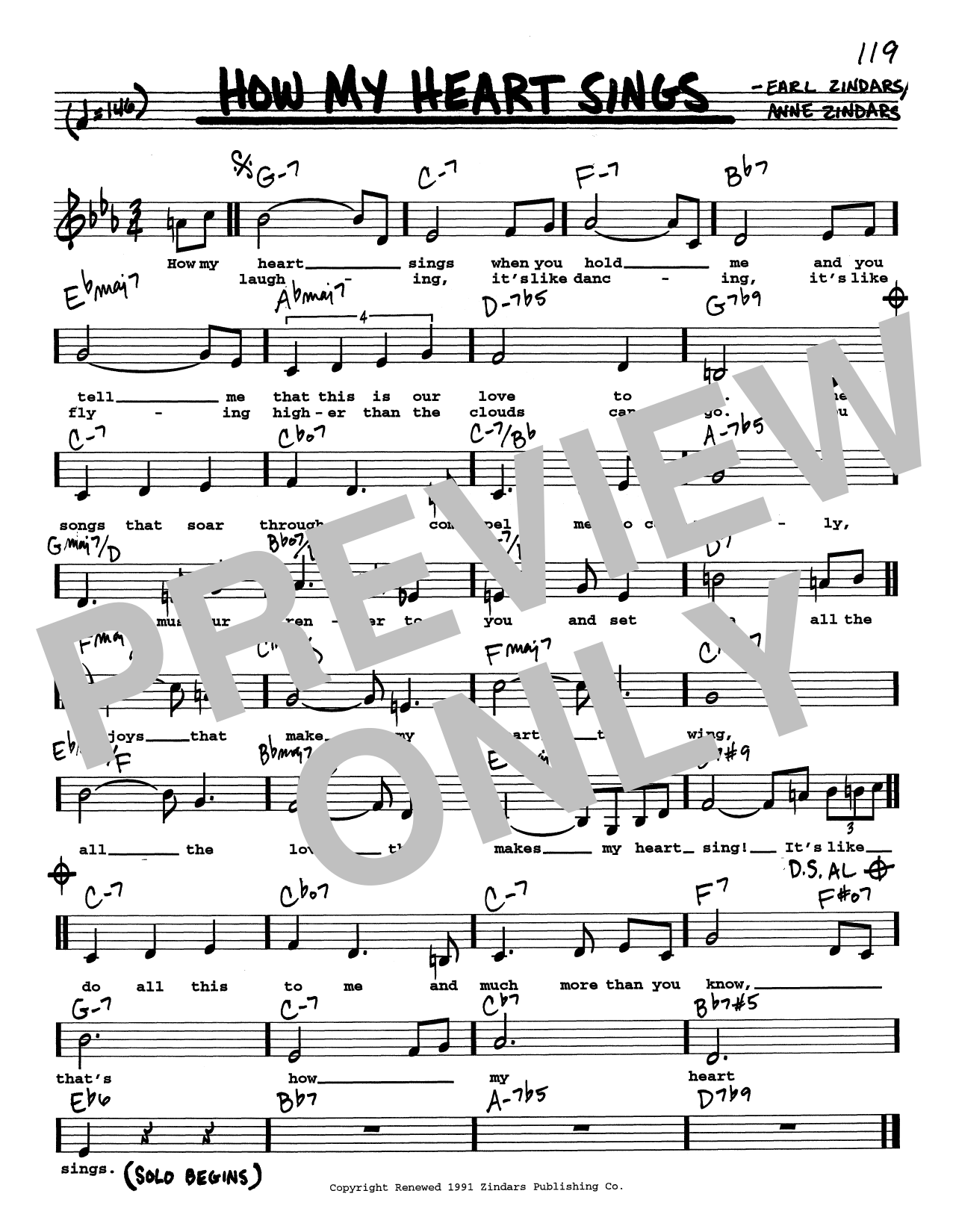 Download Earl Zindars How My Heart Sings (Low Voice) Sheet Music and learn how to play Real Book – Melody, Lyrics & Chords PDF digital score in minutes