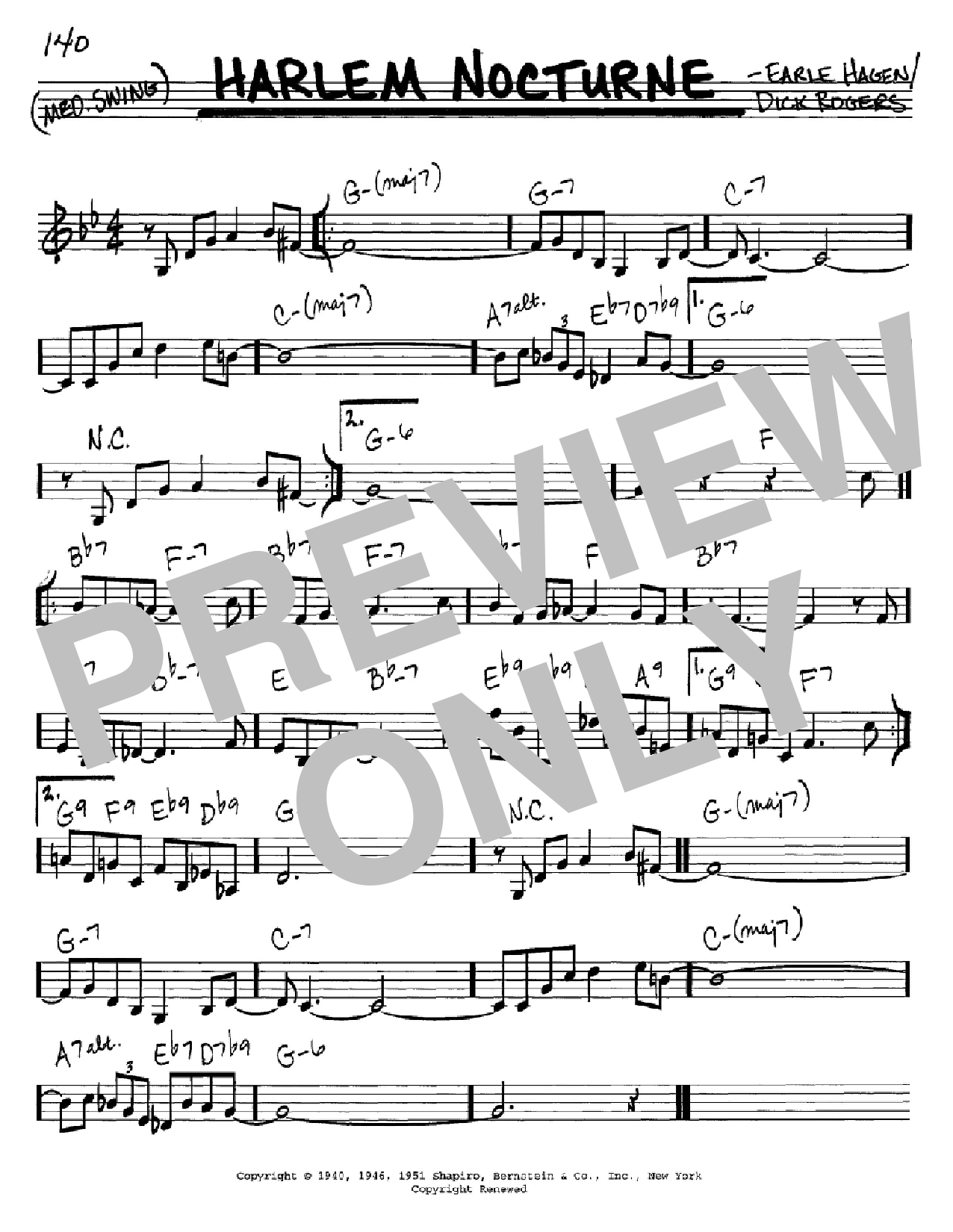 Download Earle Hagen Harlem Nocturne Sheet Music and learn how to play Piano PDF digital score in minutes