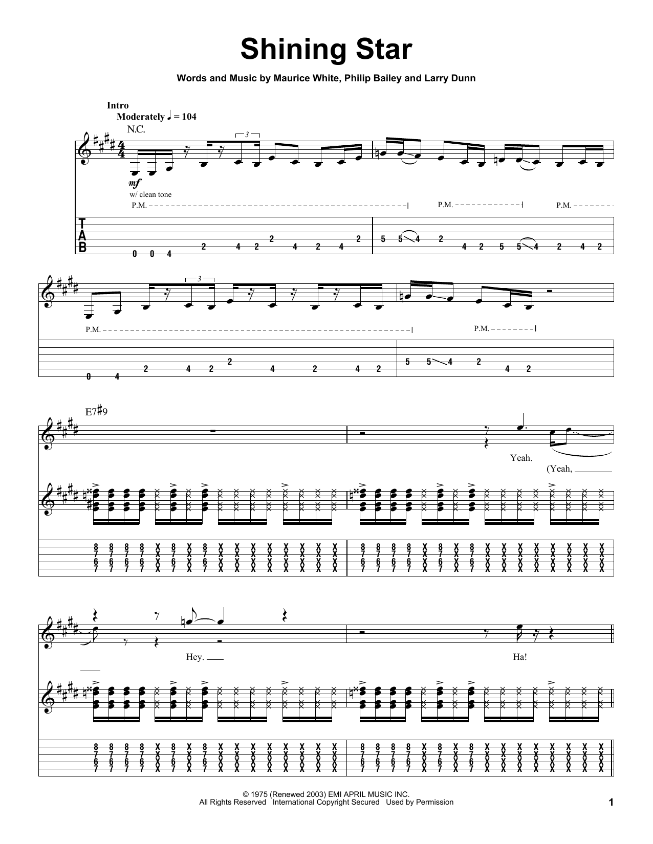 Download Earth, Wind & Fire Shining Star Sheet Music and learn how to play Drums Transcription PDF digital score in minutes