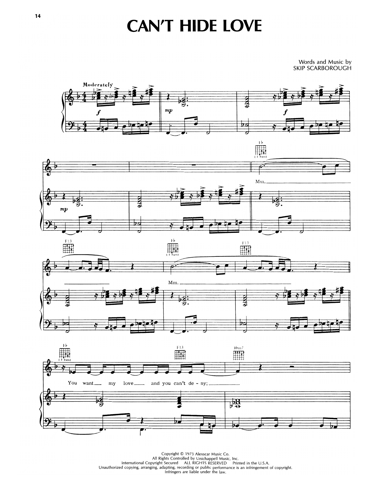 Download Earth, Wind & Fire Can't Hide Love Sheet Music and learn how to play Piano, Vocal & Guitar Chords (Right-Hand Melody) PDF digital score in minutes