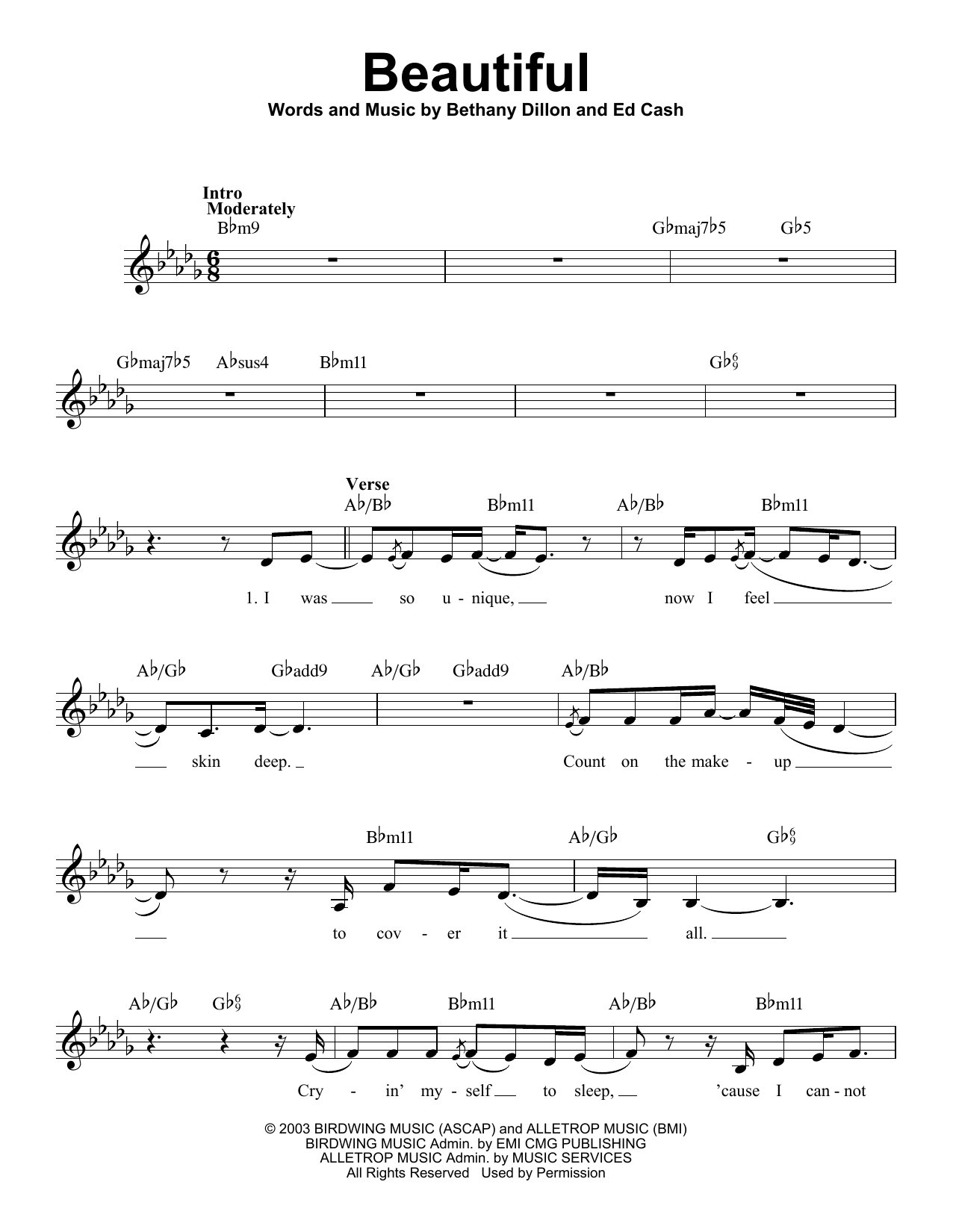 Download Ed Cash Beautiful Sheet Music and learn how to play Voice PDF digital score in minutes