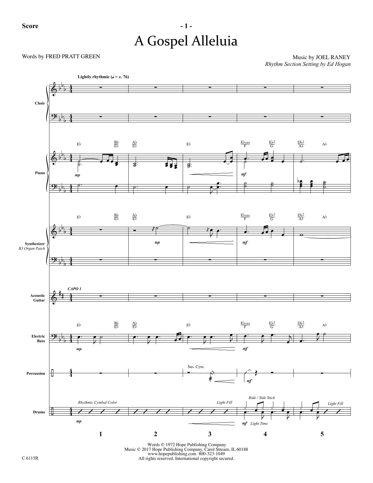 Download Ed Hogan A Gospel Alleluia - Full Score Sheet Music and learn how to play Choir Instrumental Pak PDF digital score in minutes