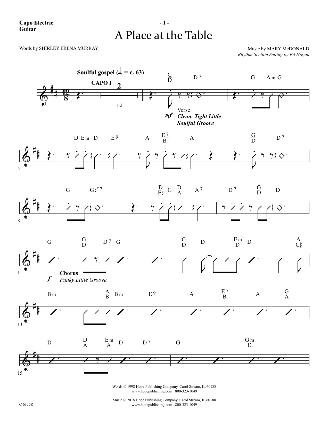 Download Ed Hogan A Place At The Table - Guitar Sheet Music and learn how to play Choir Instrumental Pak PDF digital score in minutes