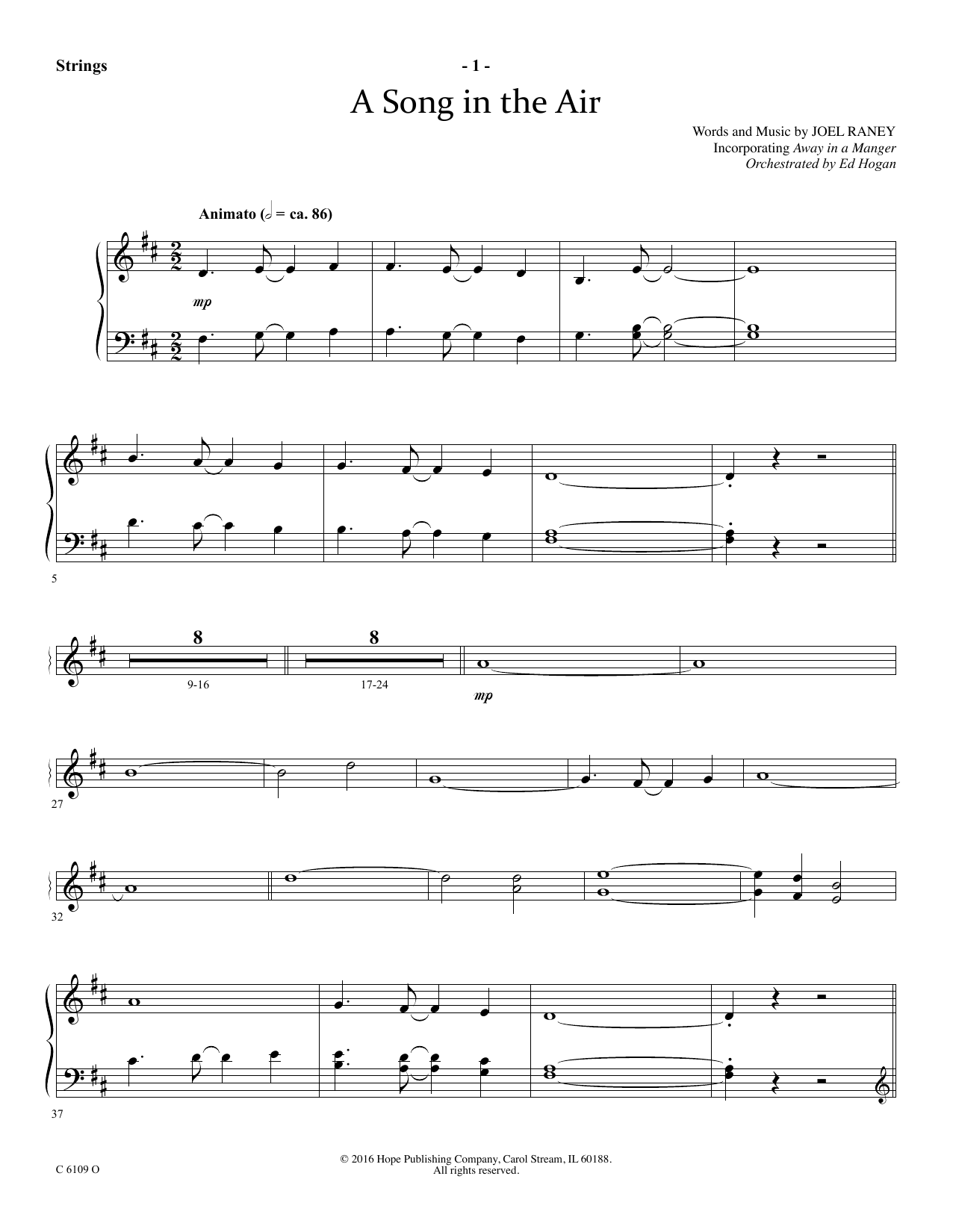 Download Ed Hogan A Song In The Air - Keyboard String Reduction Sheet Music and learn how to play Choir Instrumental Pak PDF digital score in minutes