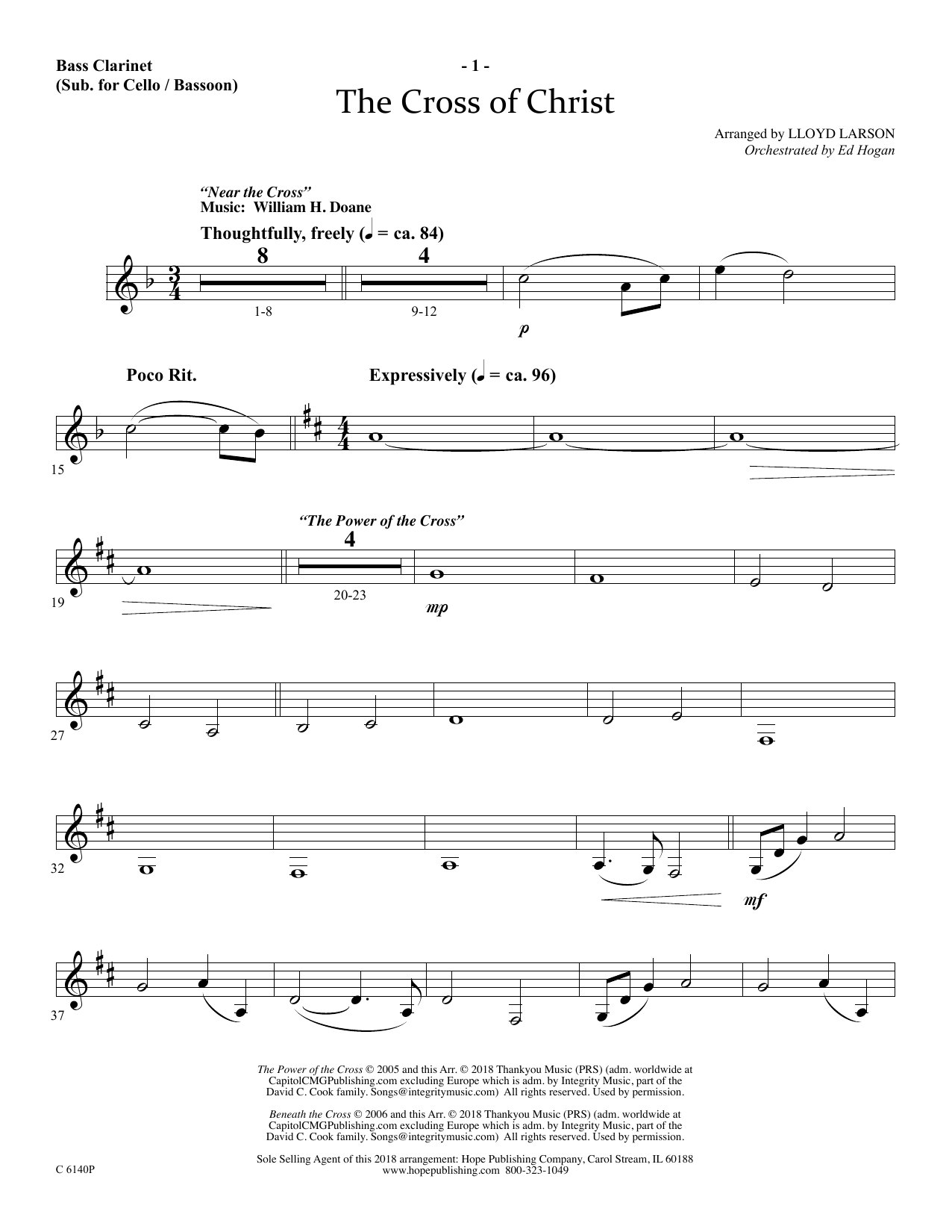 Download Ed Hogan The Cross Of Christ - Bass Clarinet (sub. Cello/Bsn) Sheet Music and learn how to play Choir Instrumental Pak PDF digital score in minutes