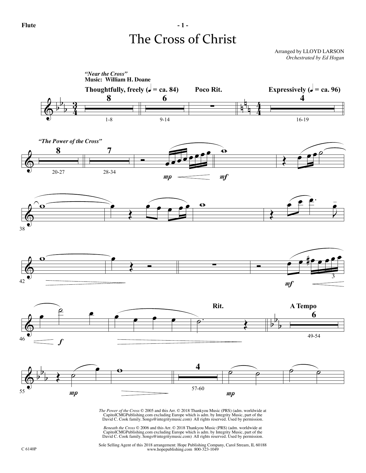 Download Ed Hogan The Cross Of Christ - Flute Sheet Music and learn how to play Choir Instrumental Pak PDF digital score in minutes