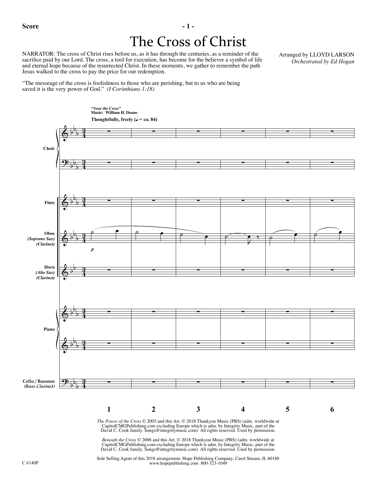 Download Ed Hogan The Cross Of Christ - Full Score Sheet Music and learn how to play Choir Instrumental Pak PDF digital score in minutes