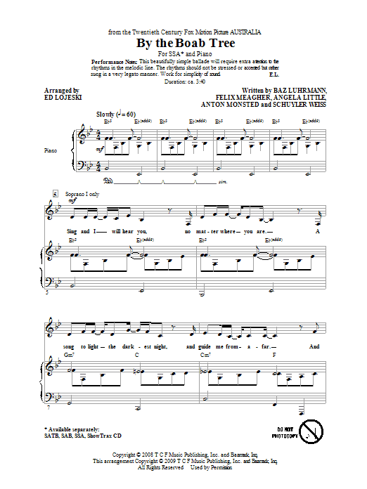 Download Ophelia Of The Spirits By The Boab Tree (arr. Ed Lojeski) Sheet Music and learn how to play SATB PDF digital score in minutes