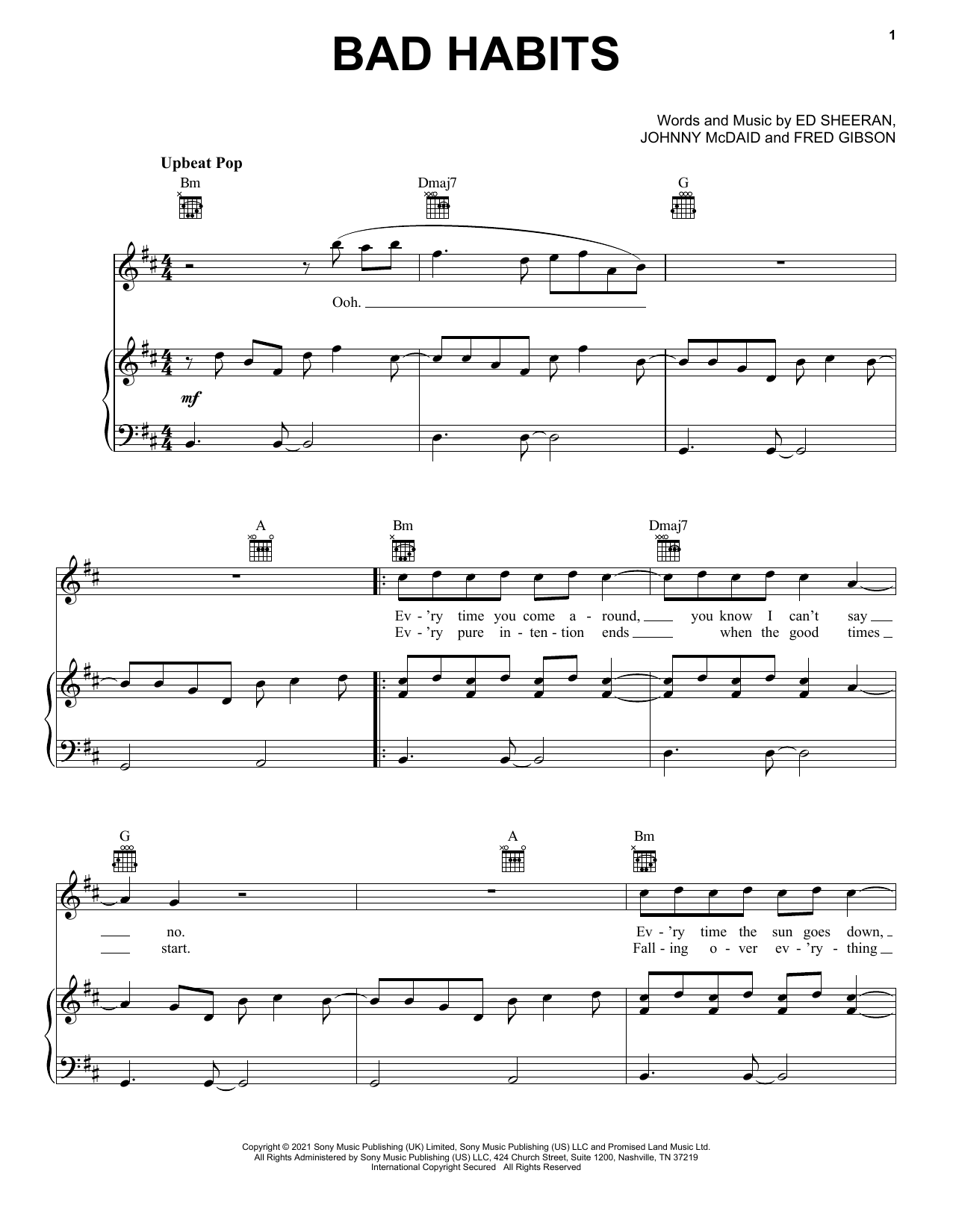 Download Ed Sheeran Bad Habits Sheet Music and learn how to play Clarinet Duet PDF digital score in minutes