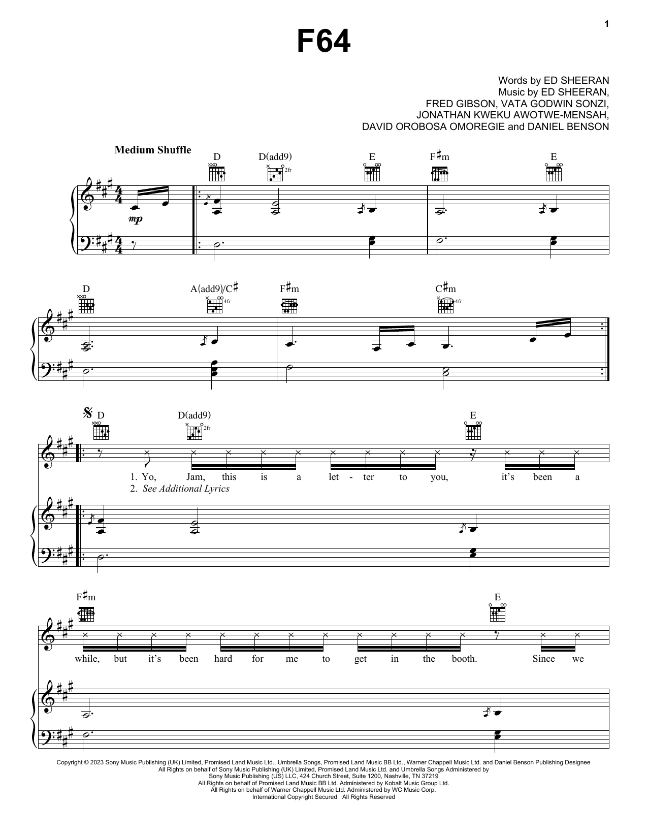Download Ed Sheeran Sheet Music and learn how to play Piano, Vocal & Guitar Chords (Right-Hand Melody) PDF score in minutes