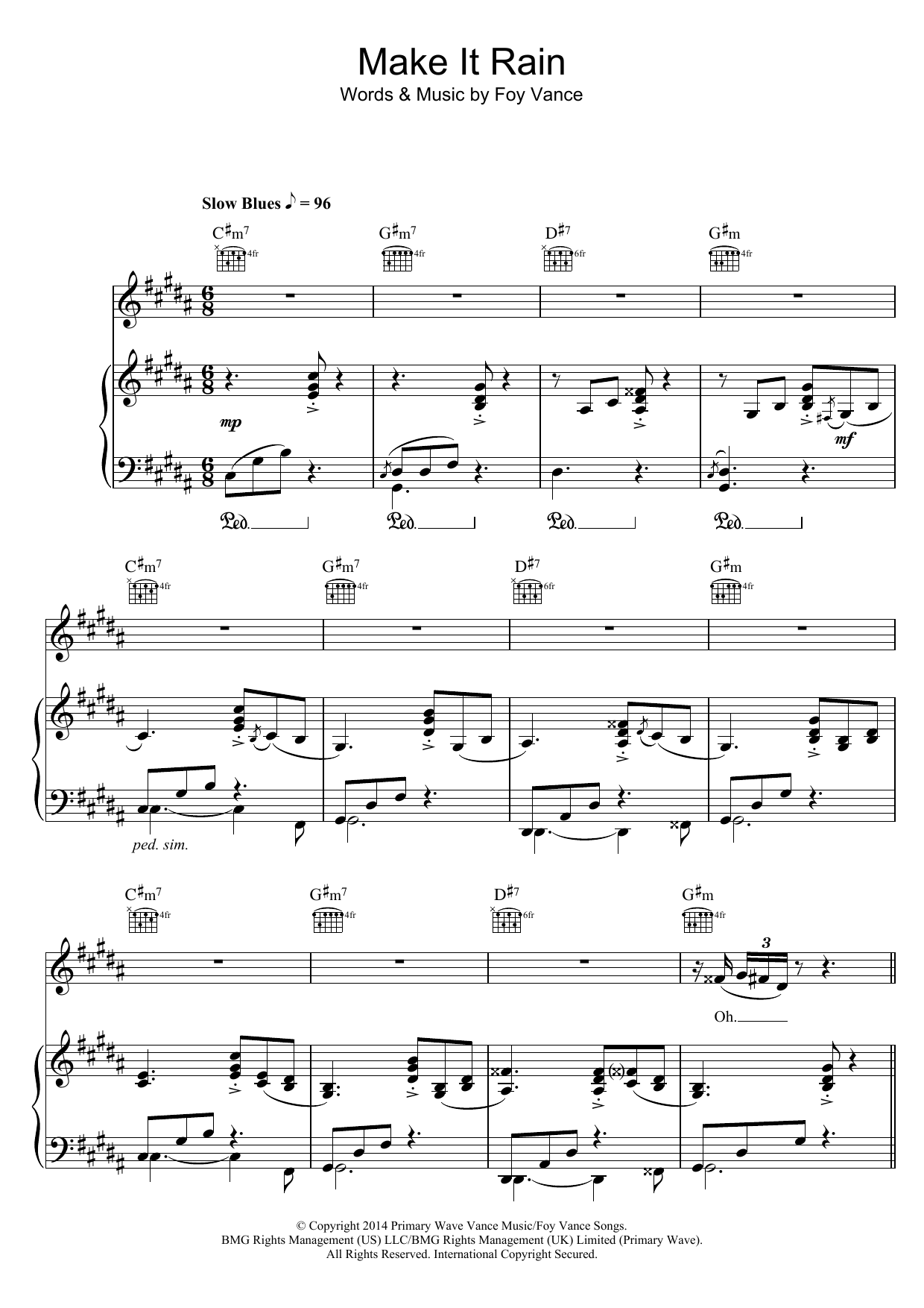 Download Ed Sheeran Make It Rain Sheet Music and learn how to play Really Easy Piano PDF digital score in minutes
