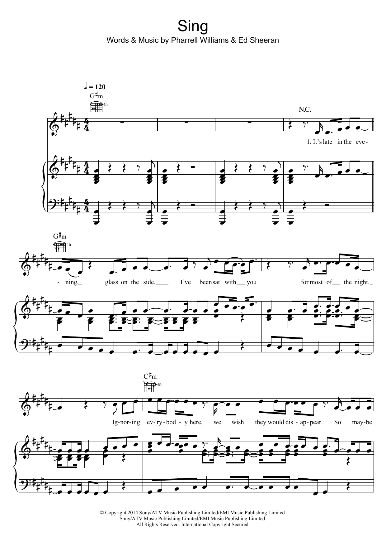 Download Ed Sheeran Sing Sheet Music and learn how to play Super Easy Piano PDF digital score in minutes
