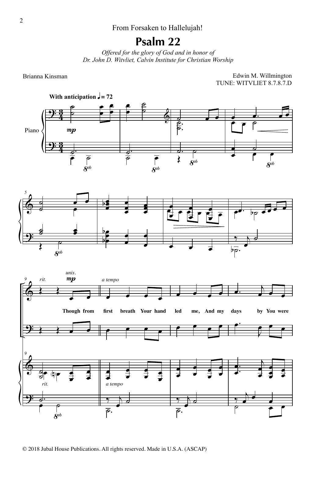 Download Ed Willmington Psalm 22 Sheet Music and learn how to play SATB Choir PDF digital score in minutes