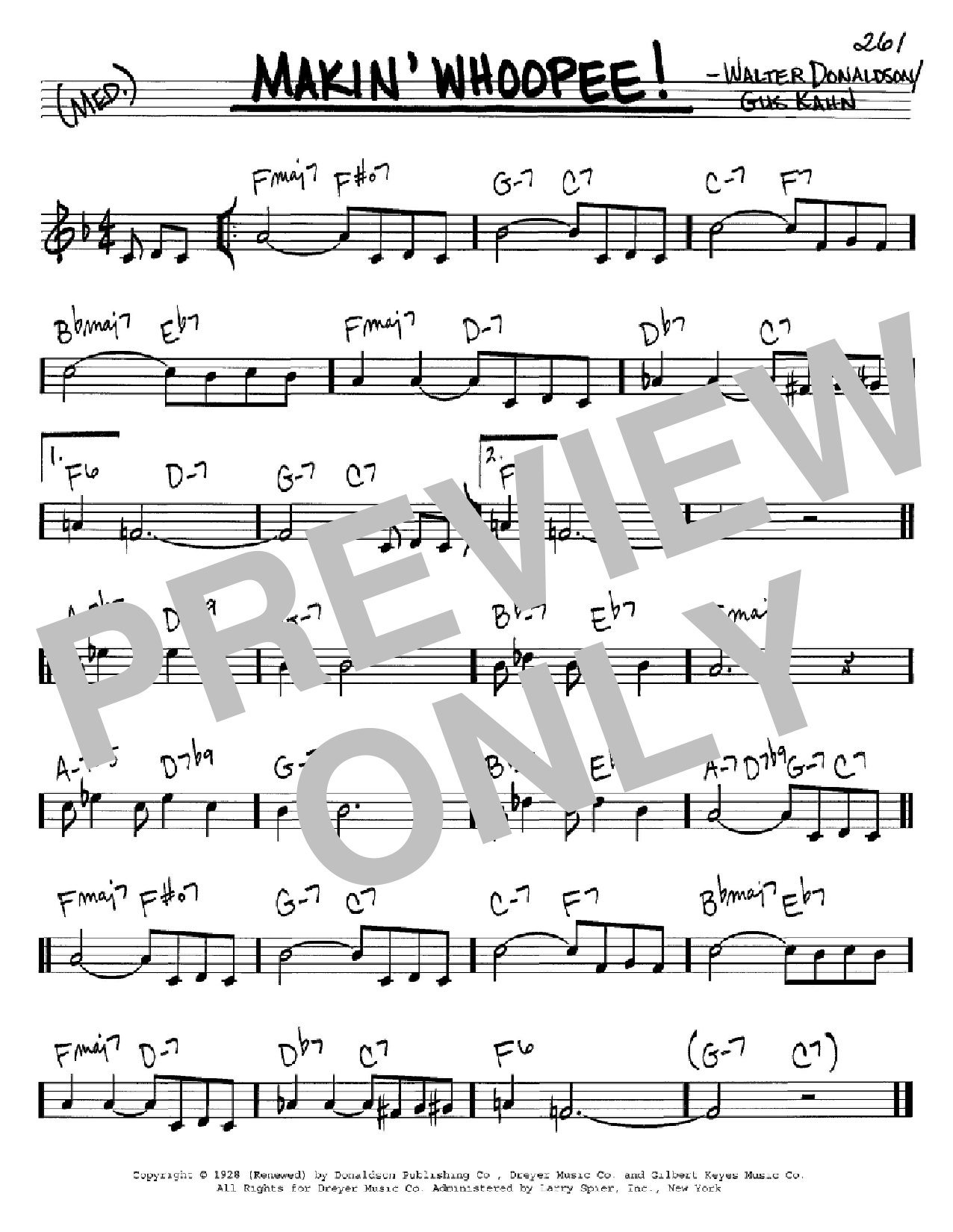 Download Eddie Cantor Makin' Whoopee! Sheet Music and learn how to play Real Book - Melody & Chords - C Instruments PDF digital score in minutes