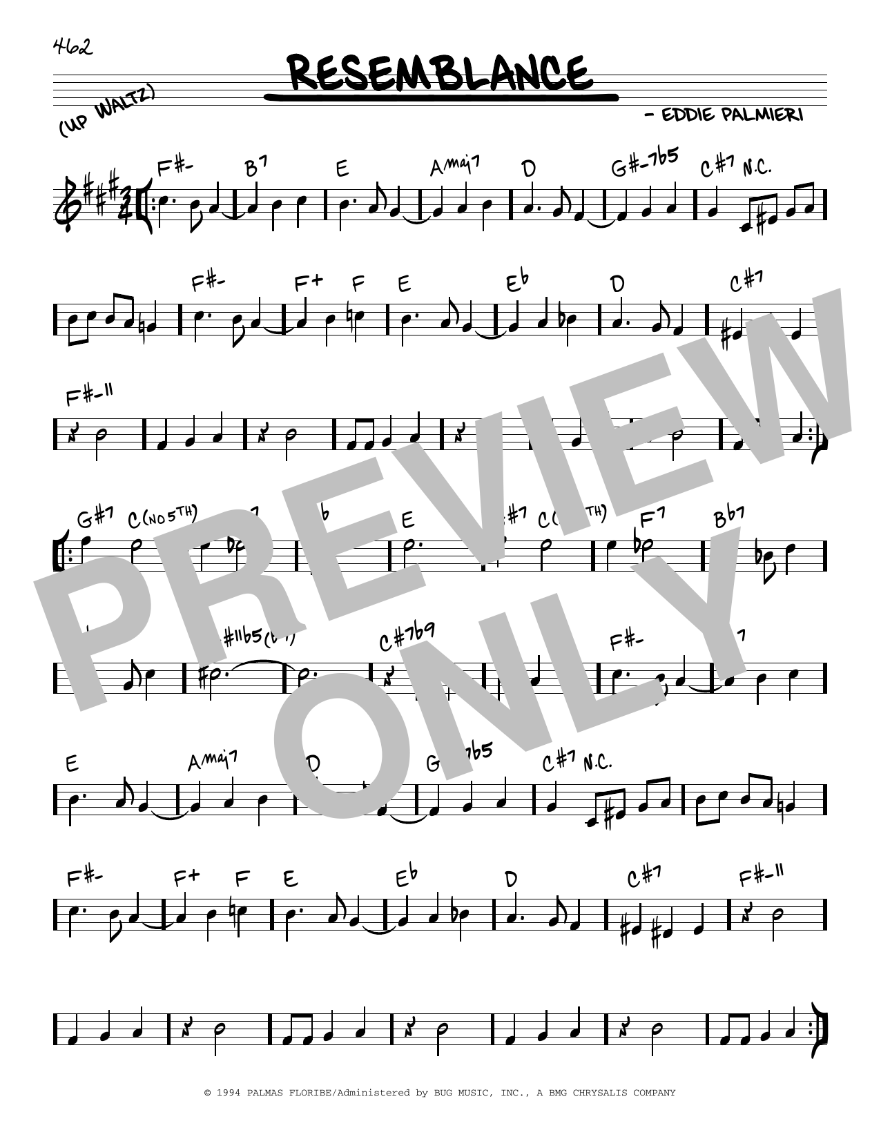 Download Eddie Palmieri Resemblance Sheet Music and learn how to play Real Book – Melody & Chords PDF digital score in minutes