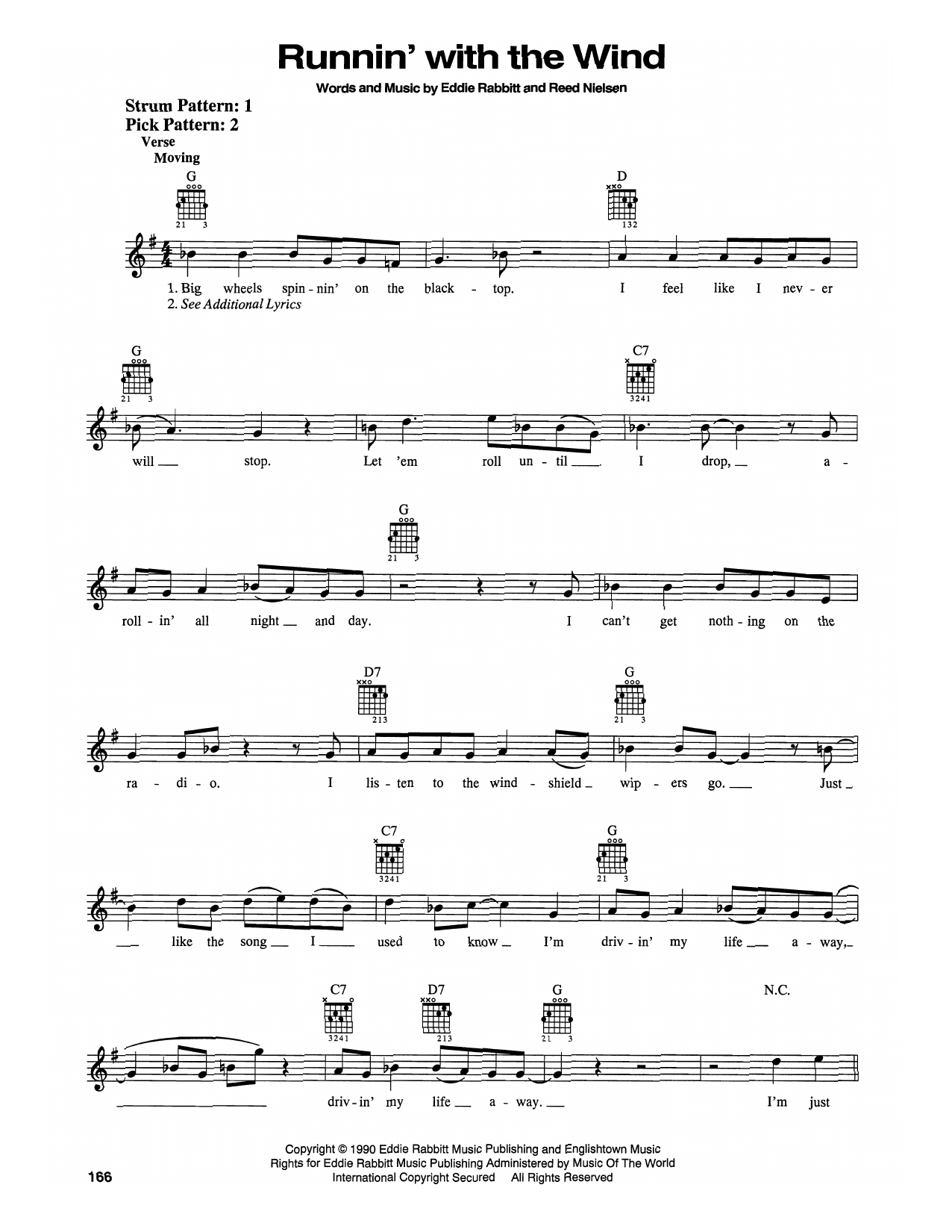 Download Eddie Rabbitt Runnin' With The Wind Sheet Music and learn how to play Easy Guitar PDF digital score in minutes