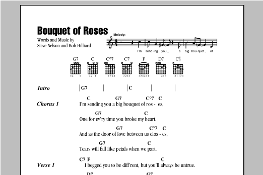 Download Eddy Arnold Bouquet Of Roses Sheet Music and learn how to play Lyrics & Chords PDF digital score in minutes